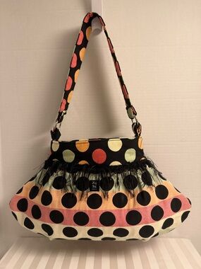 Handcrafted Nag Bag Pop Art Polka Dot Shoulder Bag 60’s Mod Twiggy Style Purse